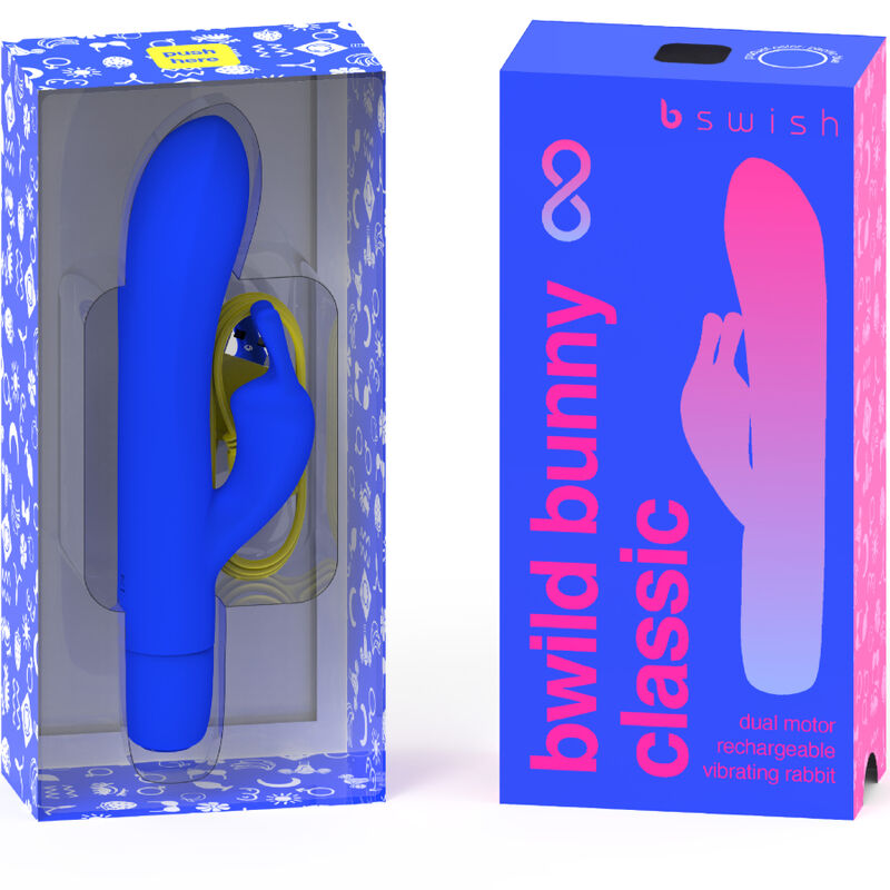 B SWISH - VIBRATOR REÎNCĂRCABIL BWILD BUNNY INFINITE CLASSIC, SILICON ALBASTRU