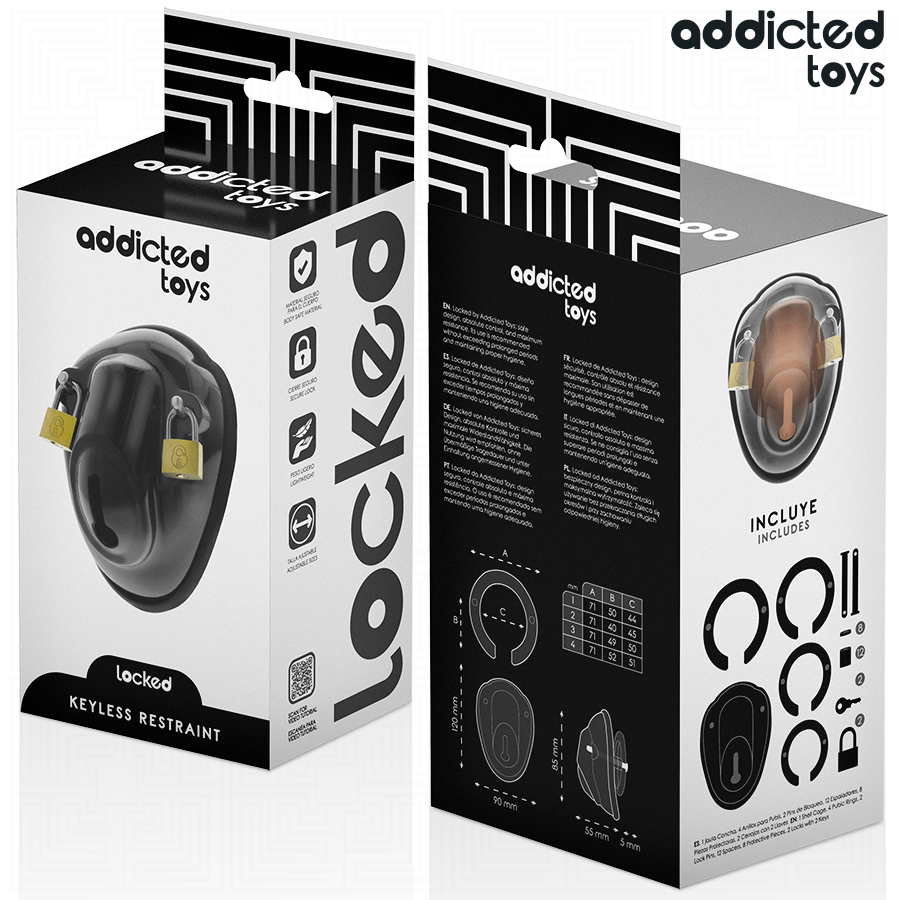 ADDICTED TOYS LOCKED - KEYLESS RESTRAINT PENIS CAGE 11.5 CM