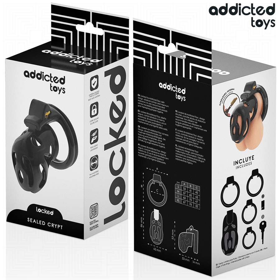 ADDICTED TOYS LOCKED - SEALED CRYPT PENIS CAGE 8 CM