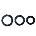 BAILE - SET TITAN 3 BUCĂȚI INELE PENTRU PENIS NEGRE 2,8 + 2,4 + 1,9 CM 
